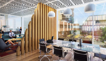 An artist impression of an office space